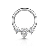 Water Drop Crystal 925 Silver Hoop Earrings for Women Piercing 18K Fine Jewelry