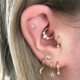 Water Drop Crystal 925 Silver Hoop Earrings for Women Piercing 18K Fine Jewelry