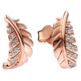 925 Silver Infinity Stones Feather Heart Earring