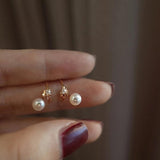 925 Silver Pearl Champagne Stud Earring for Women