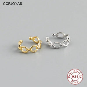 925 Sterling Silver Geometric Ear Cuff Clip Earrings