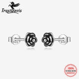 Vintage Mini Flower Stud Earrings 925 Silver