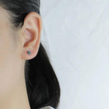 Vintage Mini Flower Stud Earrings 925 Silver