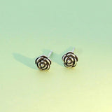 Vintage Mini Flower Stud Earrings 925 Silver