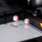 925 Silver Moonstone Stud Earrings Classic Jewelry