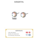 925 Silver Moonstone Stud Earrings Classic Jewelry