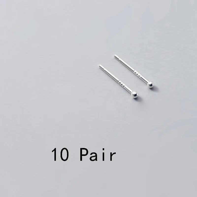 Pierced Ears Earings Studs 999 Silver Fine Jewelry Minimalist Studs