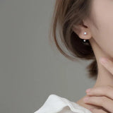 925 Sterling Silver Flower Bowknot Star Stud Earrings Women Fine Jewelry