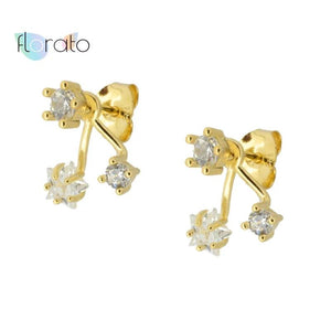 925 Silver Crystal Star Stud Earrings Women Jewelry