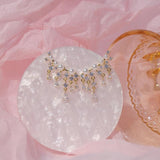 14k Real Jewelry Pearl Zircon Tassel Earrings for Woman