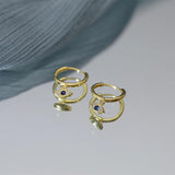 925 Silver Evil Eye Huggie Earrings Zircon Hoops for Women Wedding Jewelry