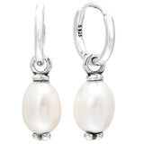 925 Silver Butterfly Pansy Flower Heart Pearl Earring