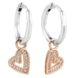 925 Silver Butterfly Pansy Flower Heart Pearl Earring