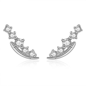 TrustDavis 925 Silver CZ Stud Earrings For Women - DA2982