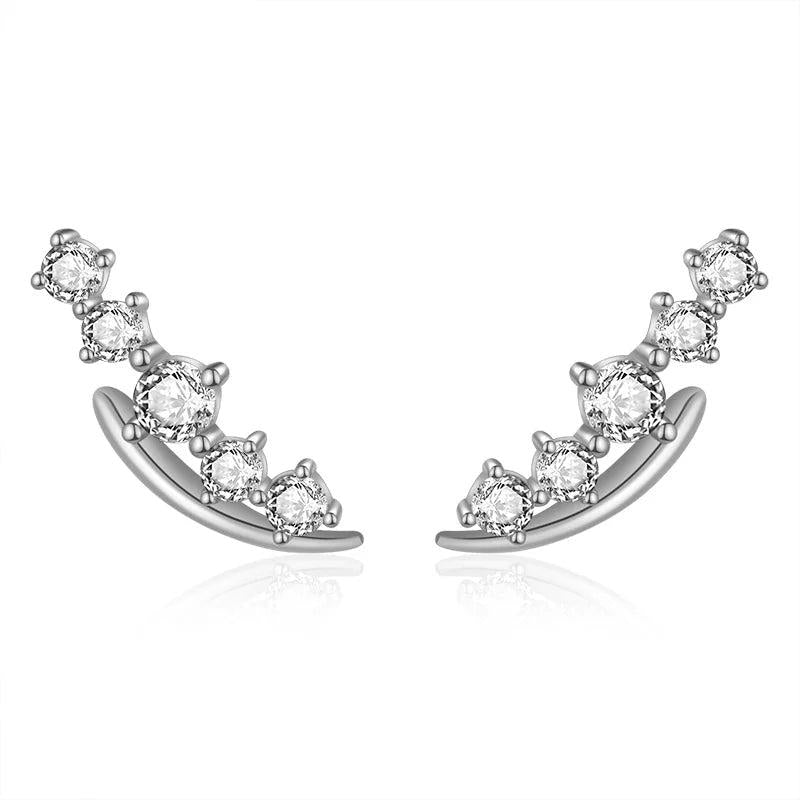 TrustDavis 925 Silver CZ Stud Earrings For Women - DA2982