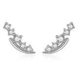 TrustDavis 925 Silver CZ Stud Earrings For Women - DA2982