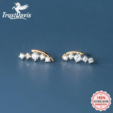 TrustDavis 925 Silver CZ Stud Earrings For Women - DA2982