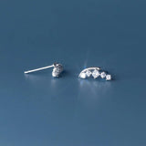 TrustDavis 925 Silver CZ Stud Earrings For Women - DA2982