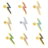 925 Silver Crystal Zircon Lightning Piercing Earrings for Women