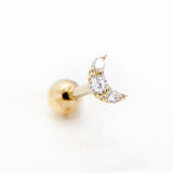 925 Silver Crystal Zircon Lightning Piercing Earrings for Women