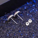 925 Silver Ruby Sapphire Pink Crystal Studs