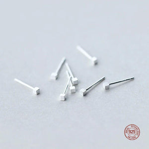 925 Silver Cube Stud Earrings for Women Daily Jewelry
