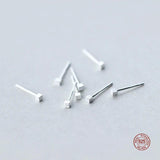 925 Silver Cube Stud Earrings for Women Daily Jewelry