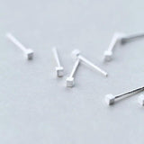 925 Silver Cube Stud Earrings for Women Daily Jewelry