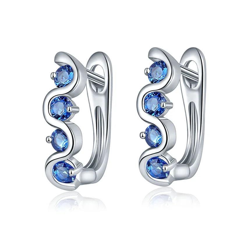 HUAMI Micro Inlay Crystal Drop Earrings for Women with 4 Zircon Jewelry