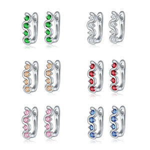 HUAMI Micro Inlay Crystal Drop Earrings for Women with 4 Zircon Jewelry