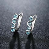 HUAMI Micro Inlay Crystal Drop Earrings for Women with 4 Zircon Jewelry