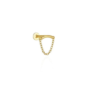 925 Silver Triangle Tassel Earrings Pearl Cartilage Stud