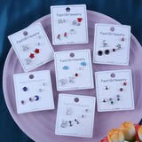 Crystal Earrings Set 925 Sterling Silver Zircon Stone Jewelry for Women