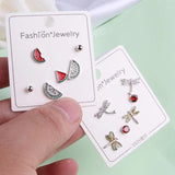 Crystal Earrings Set 925 Sterling Silver Zircon Stone Jewelry for Women