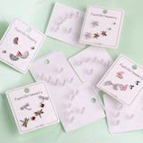 Crystal Earrings Set 925 Sterling Silver Zircon Stone Jewelry for Women