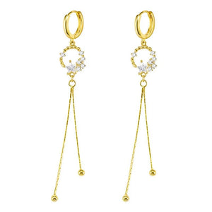Bohemian Style 925 Sterling Silver Tassel Hoop Earrings