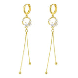 Bohemian Style 925 Sterling Silver Tassel Hoop Earrings