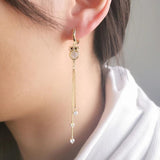 Bohemian Style 925 Sterling Silver Tassel Hoop Earrings