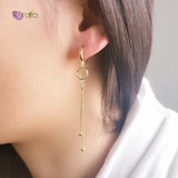 Bohemian Style 925 Sterling Silver Tassel Hoop Earrings