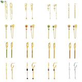 925 Silver Tassel Flower Earrings for Women Hoop Stud Jewelry
