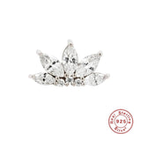 925 Flower Stud Earrings 18K Plated Wedding Party Jewelry