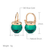 Elegant Glass Ball Drop Earrings 585 Rose Wedding Jewelry