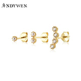 925 Silver 3pcs/Set Piercing Stud Earrings Women Jewelry Party