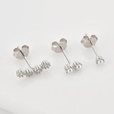 925 Silver 3pcs/Set Piercing Stud Earrings Women Jewelry Party