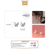 925 Silver Butterfly CZ Stud Earrings Wedding Party S925 Jewelry