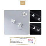 925 Silver Butterfly CZ Stud Earrings Wedding Party S925 Jewelry