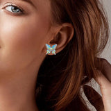 925 Silver CZ Stud Earrings Star Butterfly Unicorn