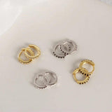 925 Silver Zircon Circle Earrings Small Hoop Men Teen Jewelry