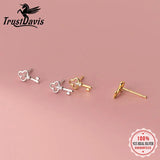 925 Sterling Silver Key CZ Stud Earring Wedding Jewelry
