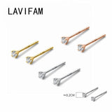 Mini Stud Earrings 2mmX2mm Zircon 925 Sterling Fine Jewelry